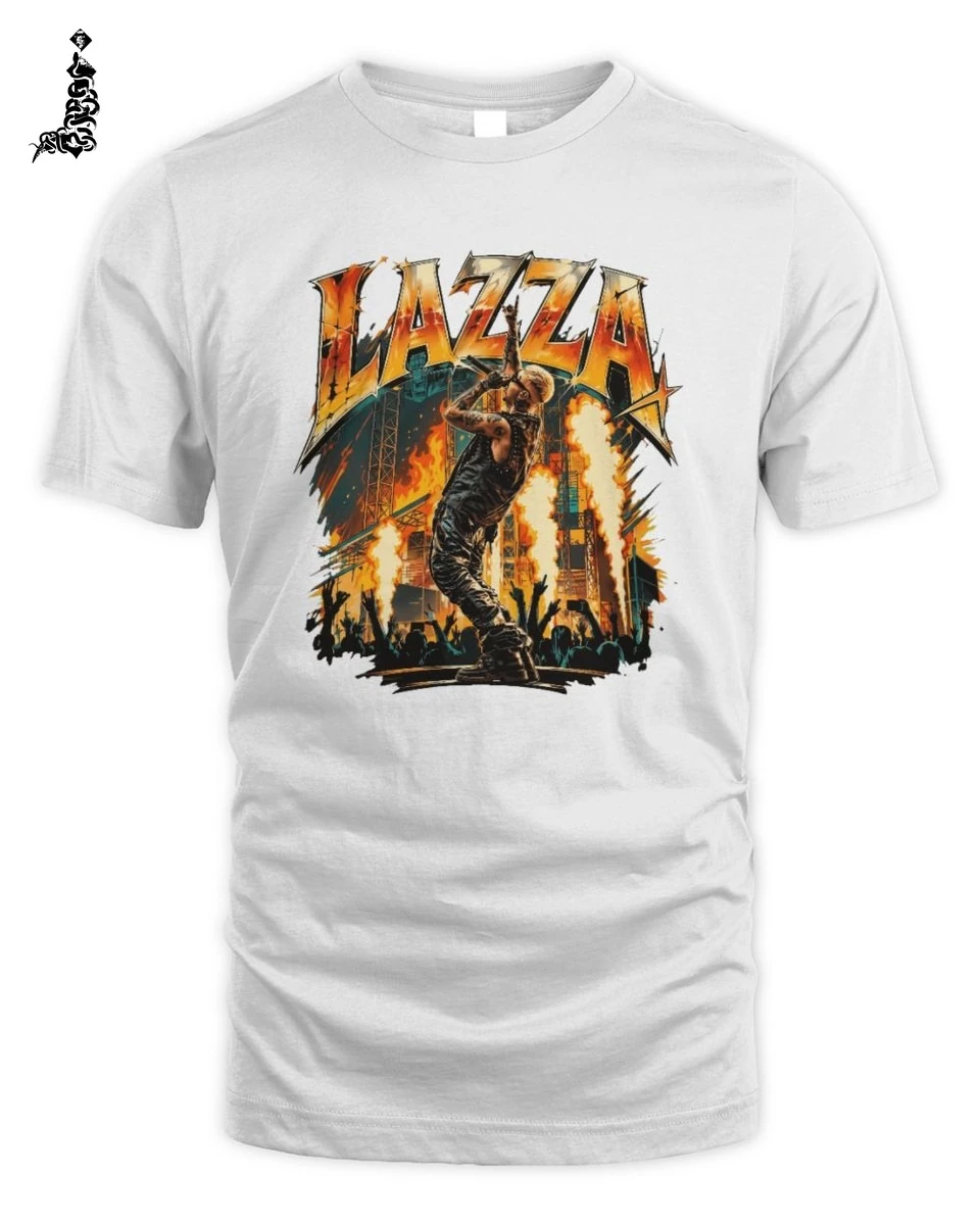 Maglietta Lazza Concerto Vintage Bootleg Anni 90 Unisex in Cotone 1 Lazza Rap Merch