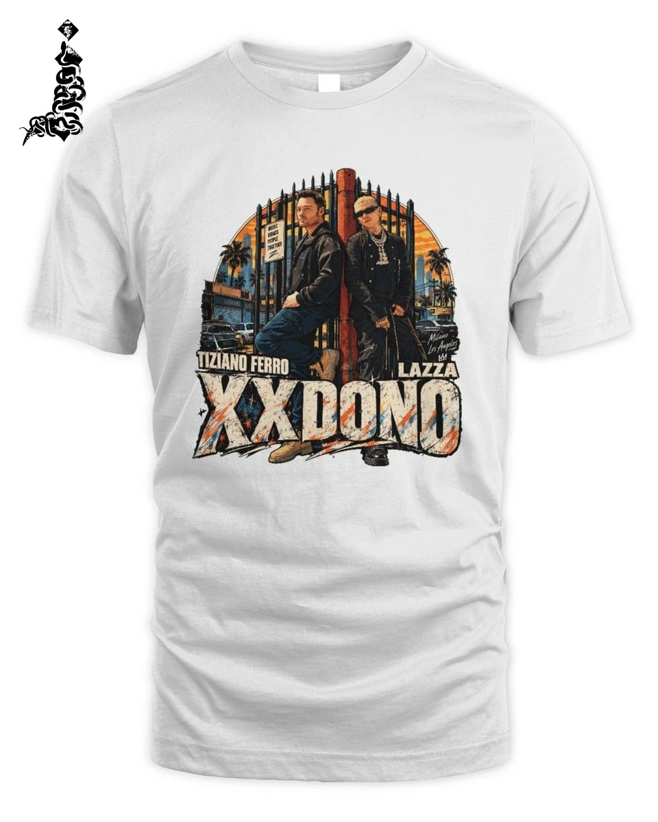 T-Shirt Unisex Tiziano Ferro & Lazza XXDONO Stile Retrò Palme 1 Abbigliamento fan Lazza e Tiziano Ferro