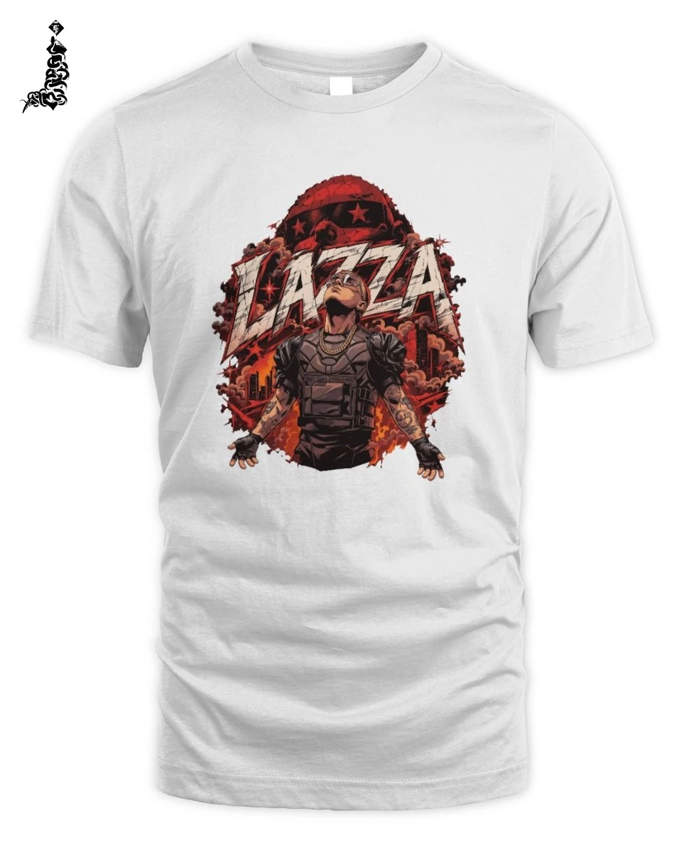 T-Shirt Lazza Merch Bootleg Rap Grafica Vintage Anni 90 Unisex 1 Lazza Rap Merch