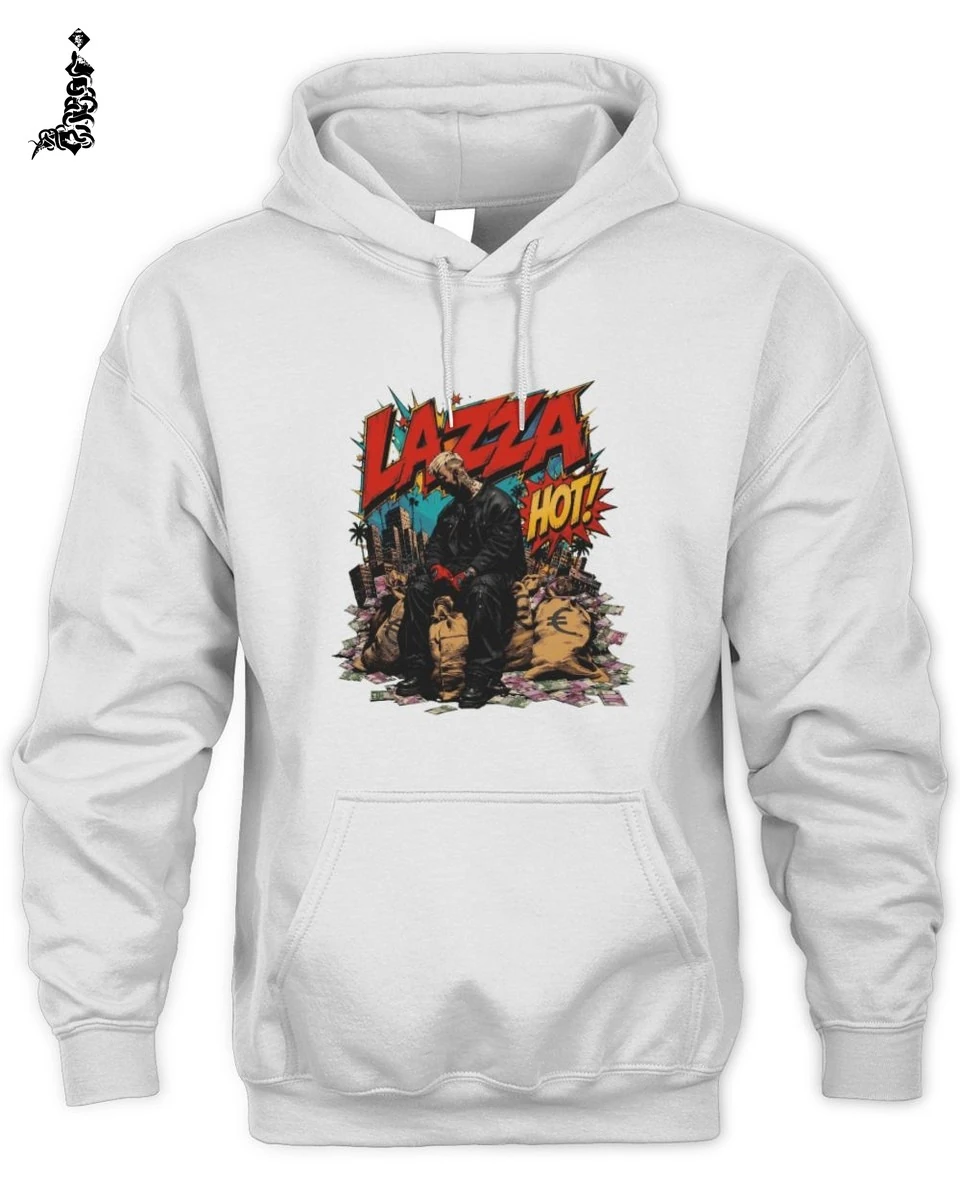 T-Shirt Unisex Lazza Grafica Urbana Soldi Stile Euro Trap in Cotone 2 Lazza Rap Merch