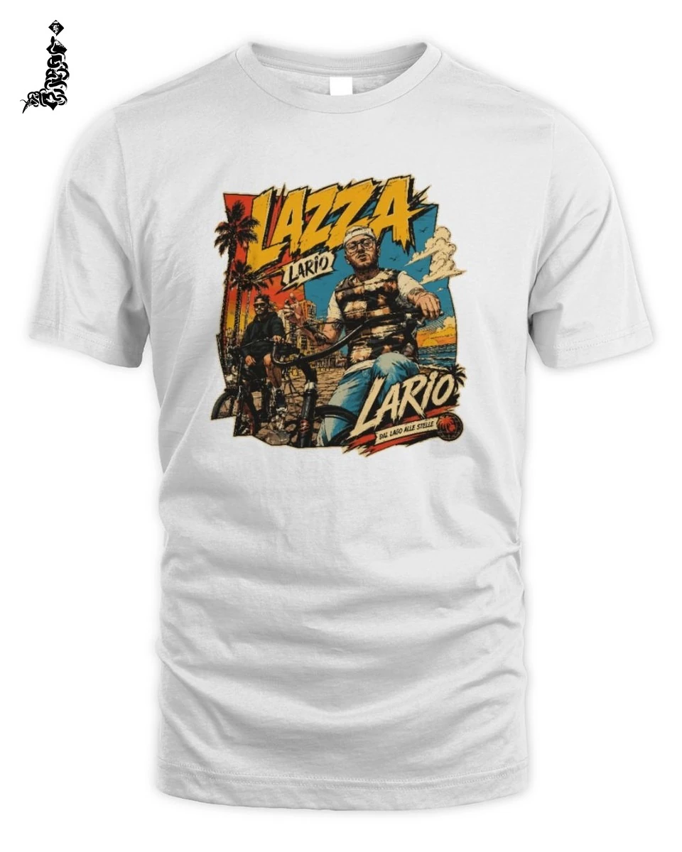 T-Shirt Unisex Lazza Merch Bianco Stile Vintage Rap Estivo 1 Lazza Rap Merch