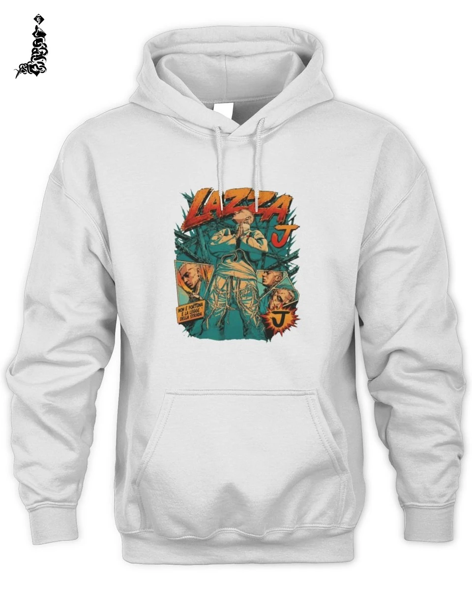 T-Shirt Lazza Merch Unisex Legge Della Strada Fumetto Urbano Hip Hop 2 Lazza Rap Merch