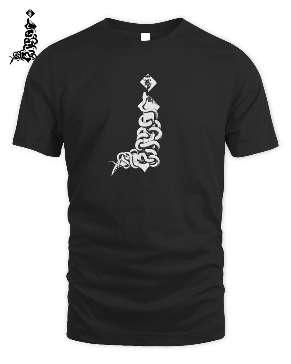 T-Shirt Unisex Lazza con Grafica Esclusiva Serpente Geometrico in Puro Cotone 1 Design streetwear Lazza serpente logo