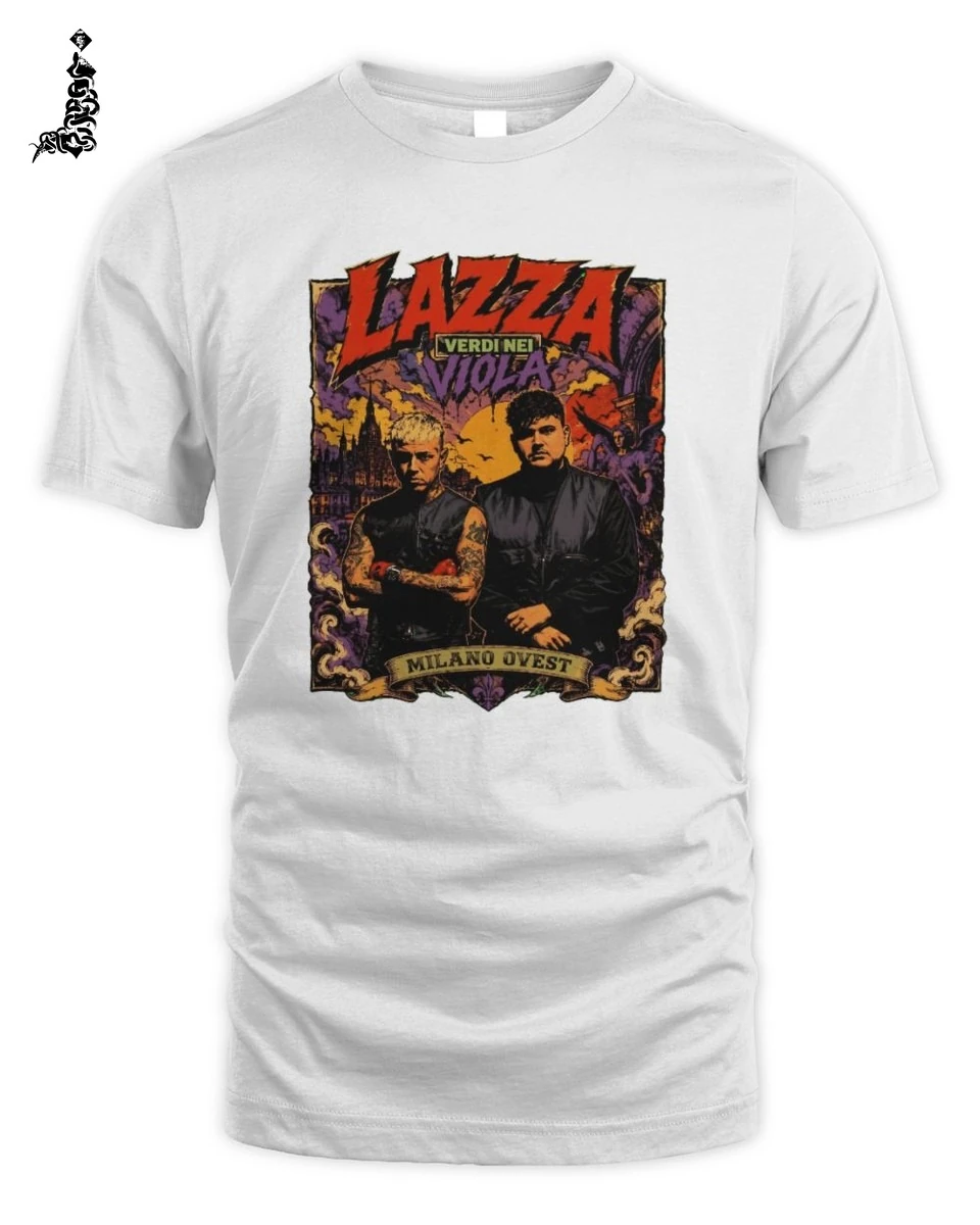 Maglietta Lazza Milano Ovest T-Shirt Unisex in Puro Cotone 1 Lazza Rap Merch