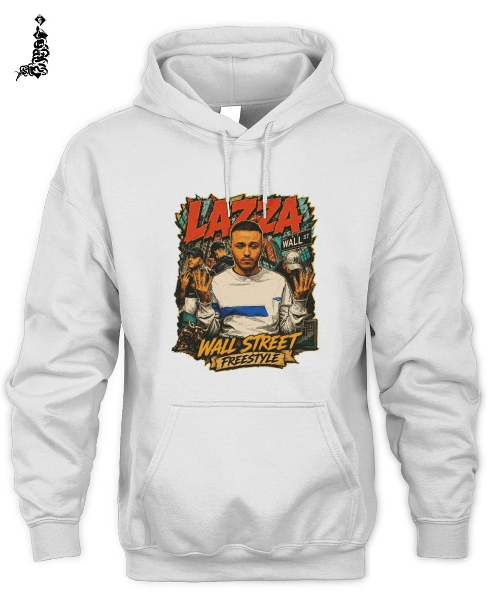 T-Shirt Lazza Merch Unisex Wall Street Freestyle in Cotone 2 Lazza Rap Merch