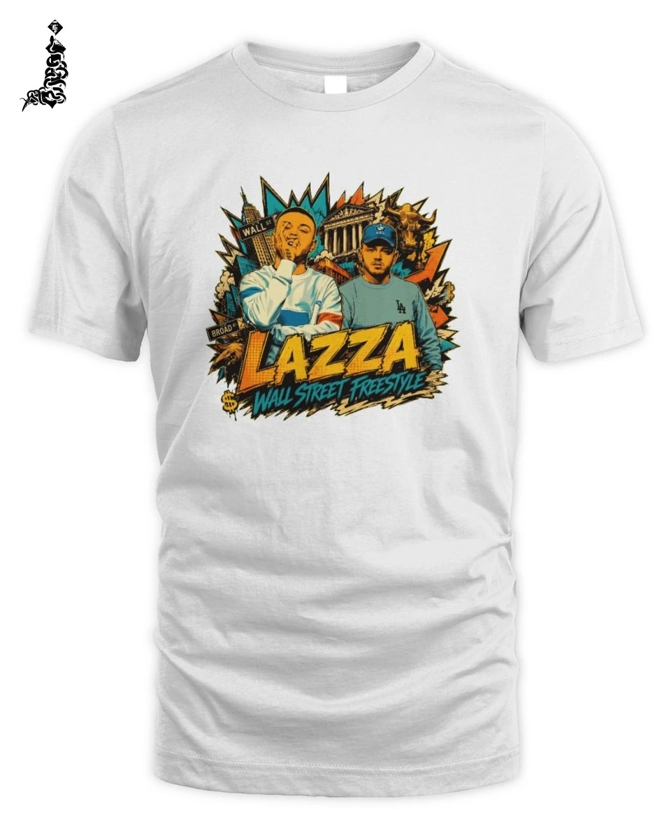 T-Shirt Unisex Lazza Wall Street Freestyle Grafica Streetwear in Puro Cotone 1 Lazza Rap Merch