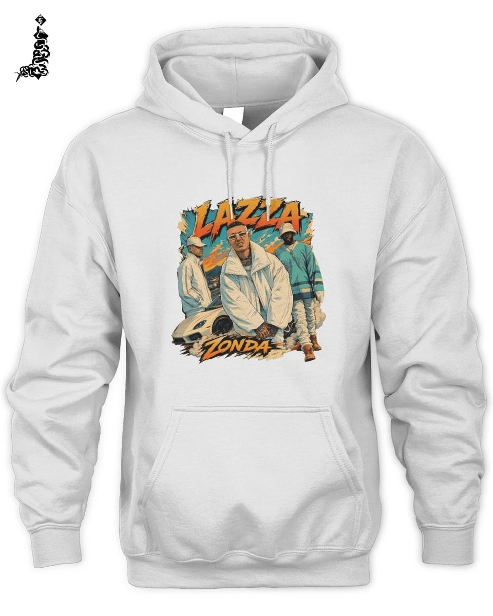 Lazza Merch Unisex T-Shirt - Illustrazione Grafica Zonda Auto Sportiva Streetwear 2 Lazza Rap Merch